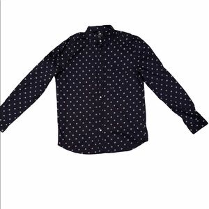 Dark blue with polka dots H&M dress shirt